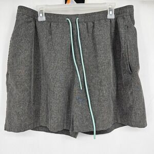 Huk Shorts Mens Large Swimming Trunks Lined Fishing Summer Heather Gray